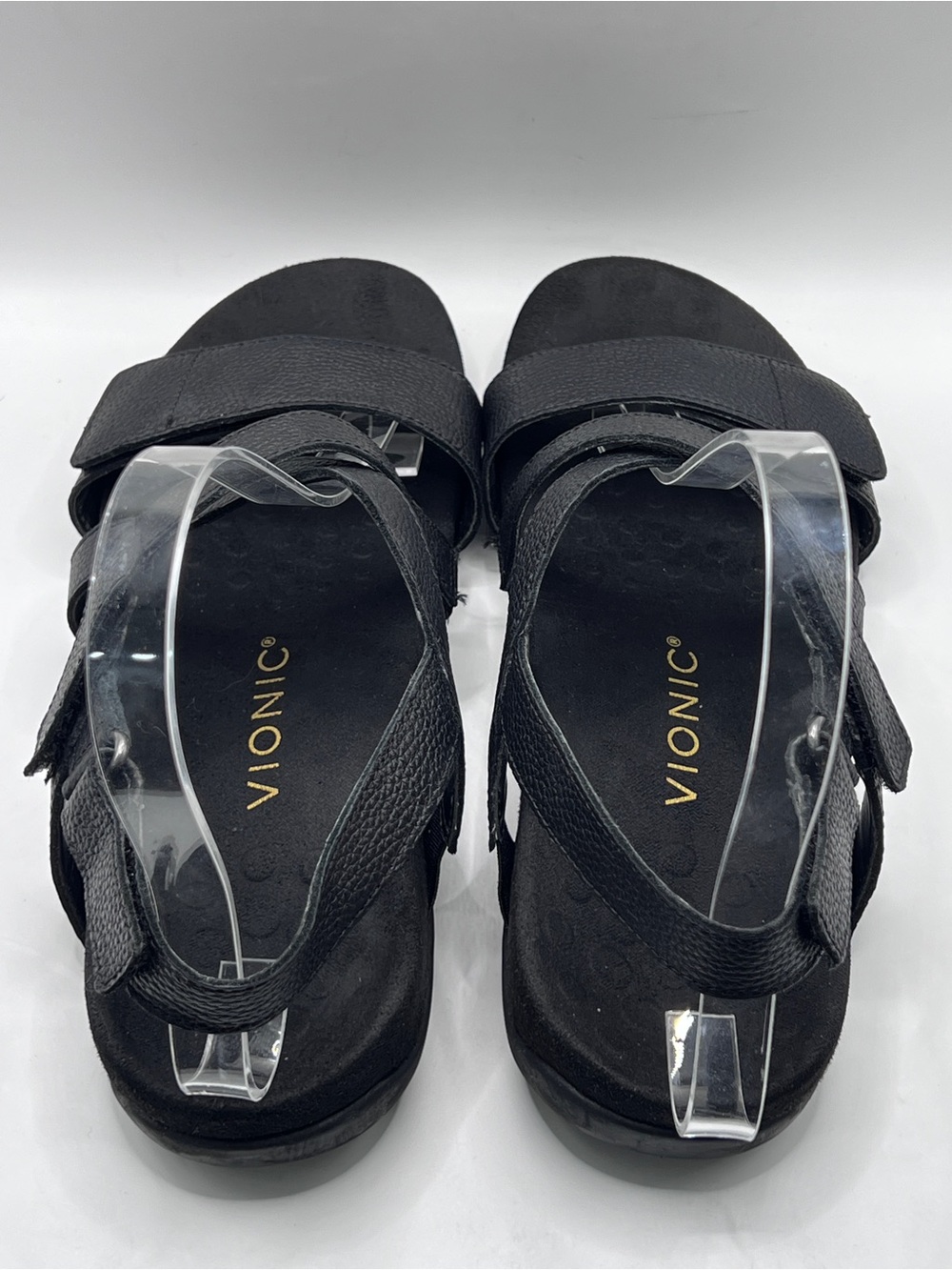Vionic Raya Slingback Sandals, sz8 black pebbled leather adjustable straps - Picture 9 of 13